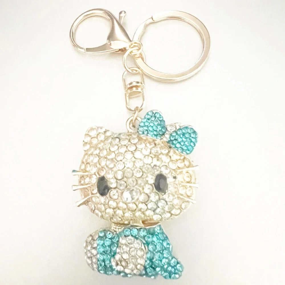 Cute Blingy Kitty Bag Charm / Key Chain - New - Never Used!